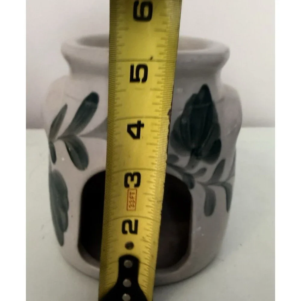 VTG Don Hains Salmon Falls Stoneware Pottery Tart Warmer Pennsylvia Green